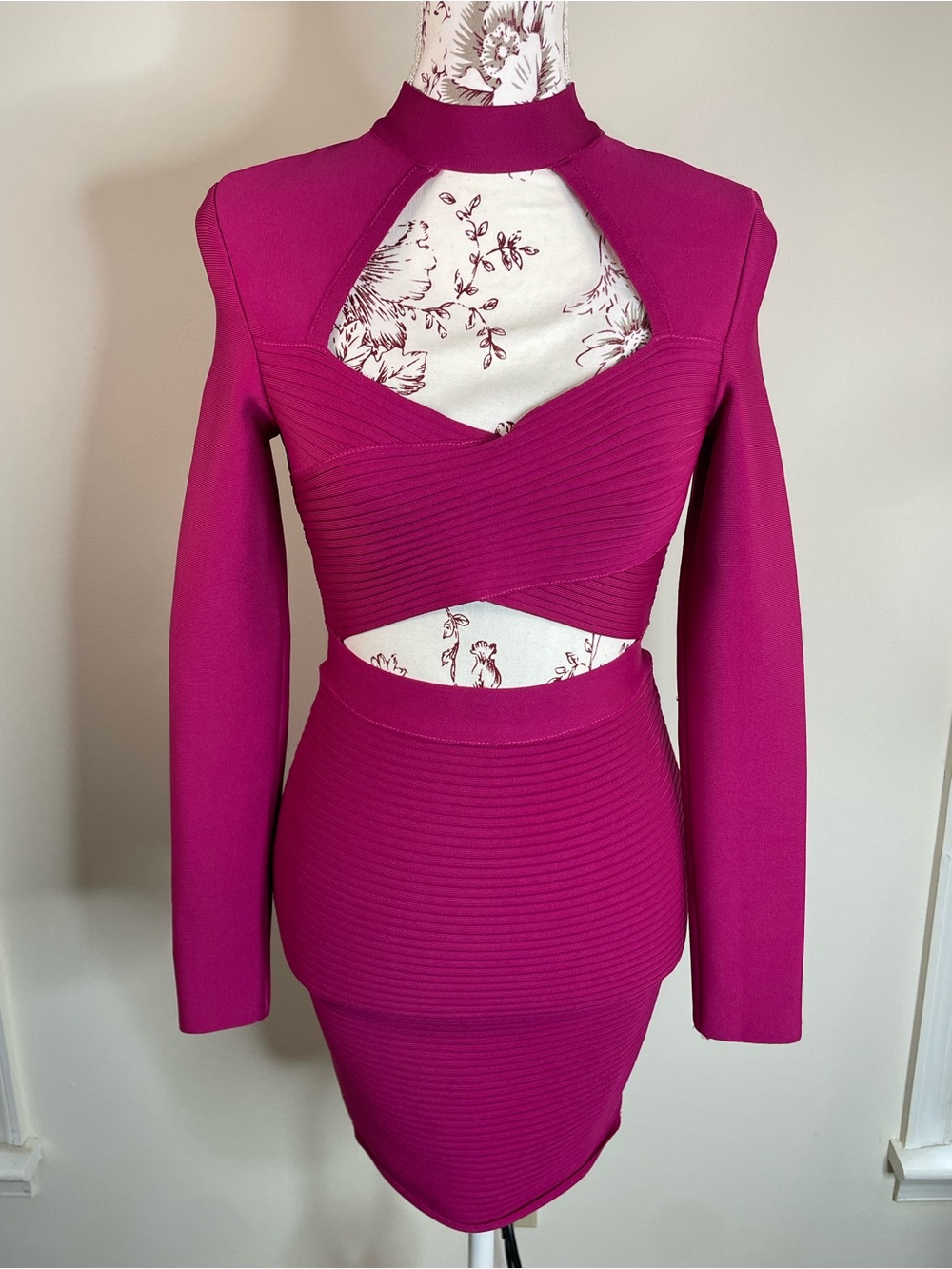NWT Tiger Mist Pink Bandage Cutout Mini Dress Size S